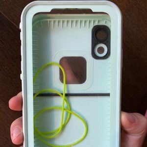 Lifeproof iPhone XR case turquoise and neon green